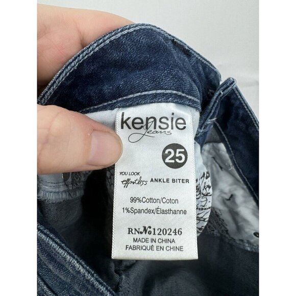 Kensie Ankle Biter Jean Women 25 Blue Denim Embroidered Fairy Bohemian Western - Picture 8 of 9